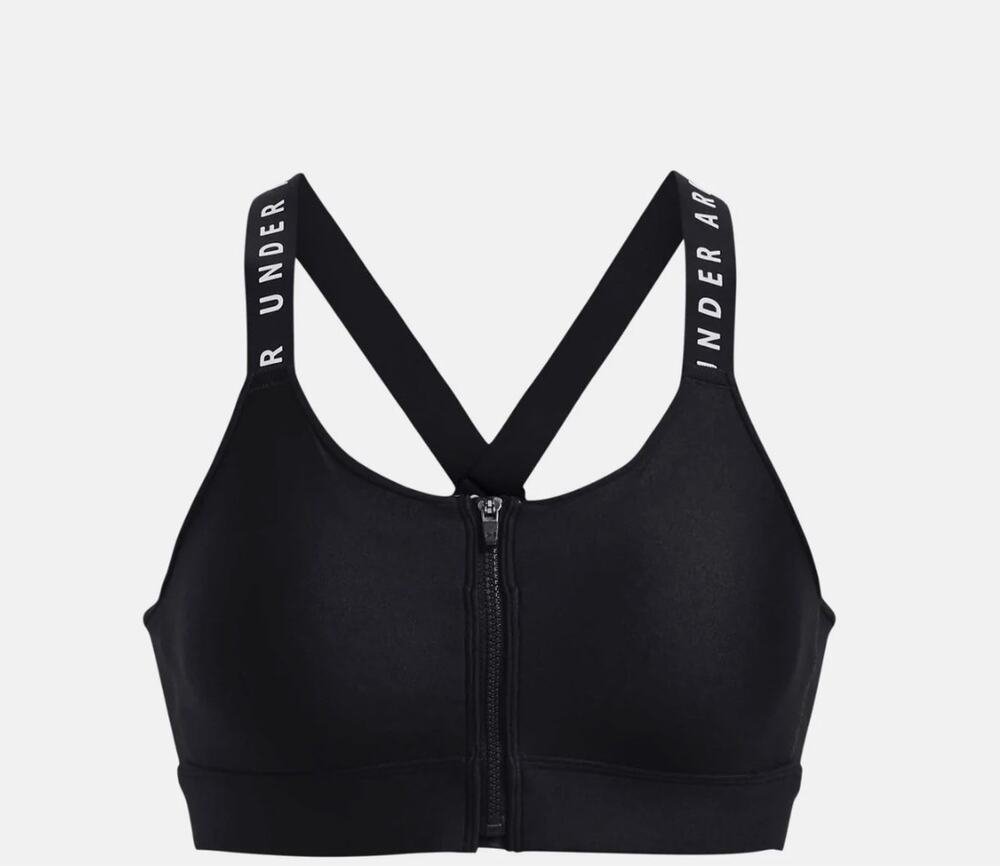 Under Armour Women's Sz 2XL Black Logo Crossback Straps Infinity High Sports Bra